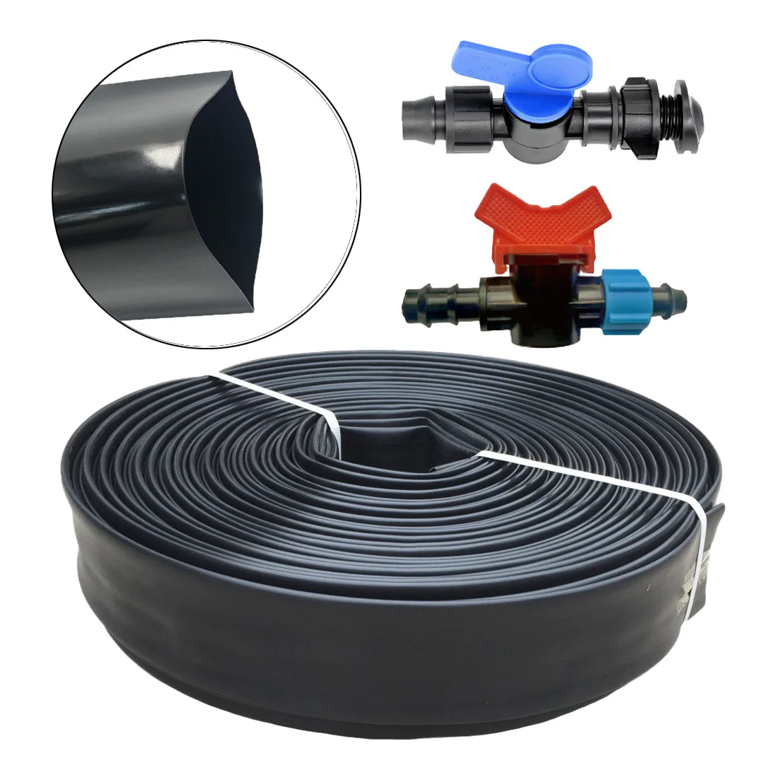 Plastic Agriculture Irrigation PE Oval Lay Flat Hose for Home & Farm Greenhouse Use