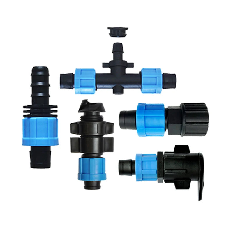 16 mm Flat Dripper Water Saving Drip Irrigation System Repeated Use Plastic Drip Tape Fittings and Accessory for Greenhouse
