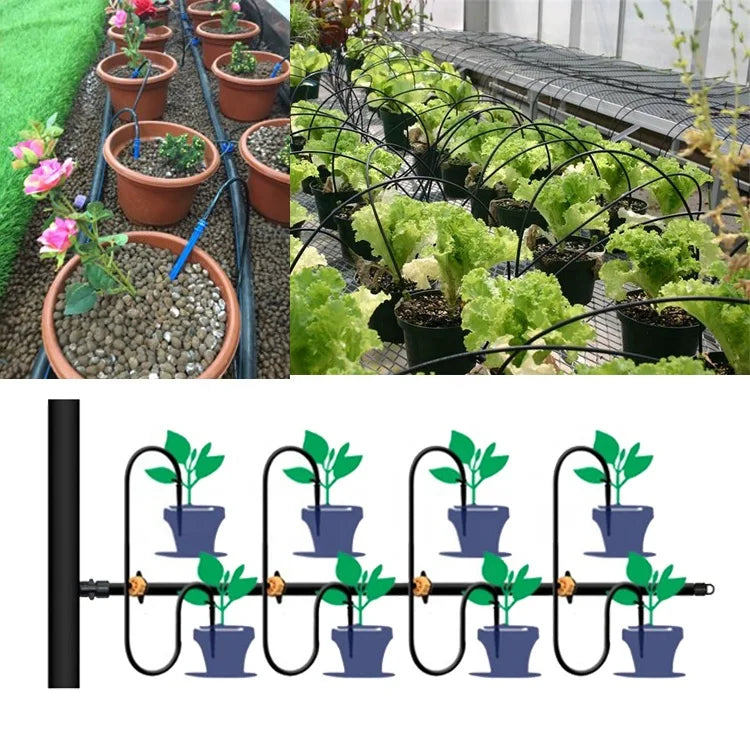 Agriculture Greenhouse Watering Drip Irrigation System Kit 4 Branch Arrow Dripper