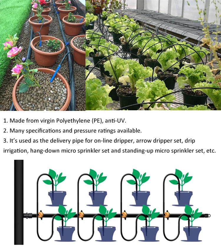 4/7mm Watering PVC Hose 1/4'' Irrigation Tube Garden Greenhouse Plant Flower Sprinkler Micro Pipe