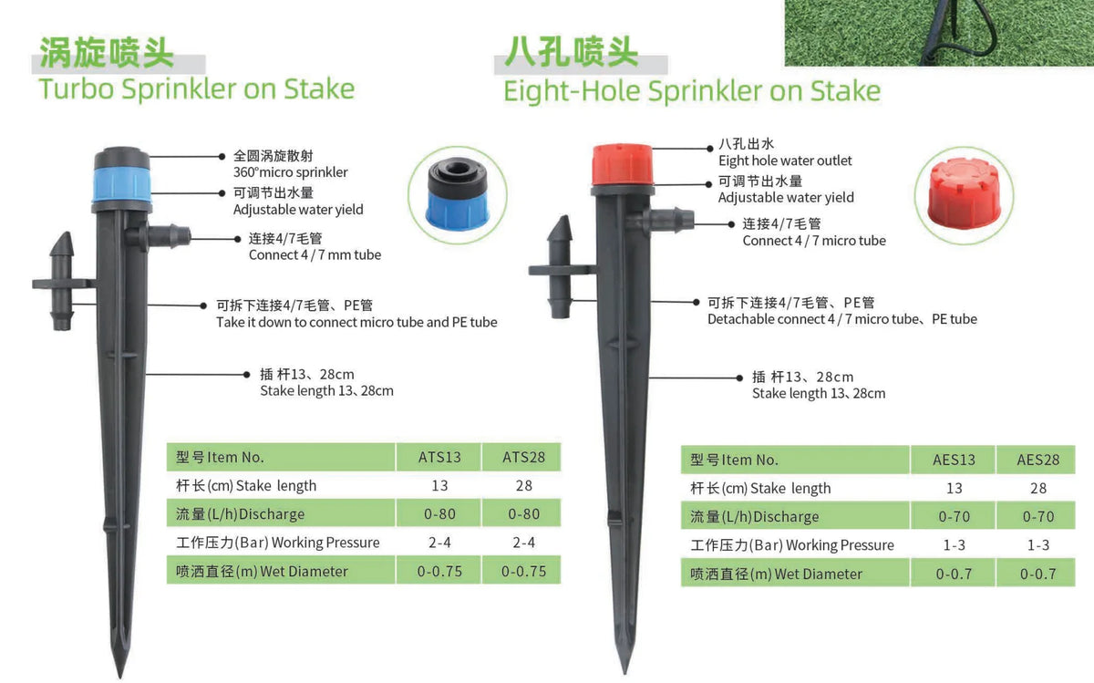 涡轮洒水器桩360度全圆形洒水器可调流量易于使用灌溉供应