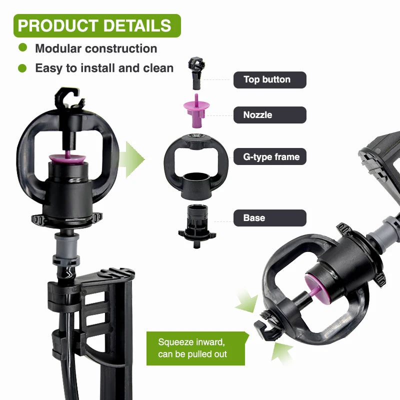 Plentirain Brand Micro Sprinkler Irrigation System Garden Watering Sprinkler Nozzles Set Garden Irrigation for Agricultural