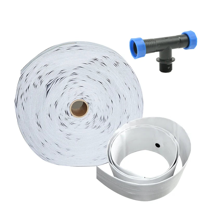 Pre-punched Hole Layflat Hose Drip Irrigation Tape Agricultural Garden Irrigation System PE Flat Watering Hose 0.8bar Recyclable