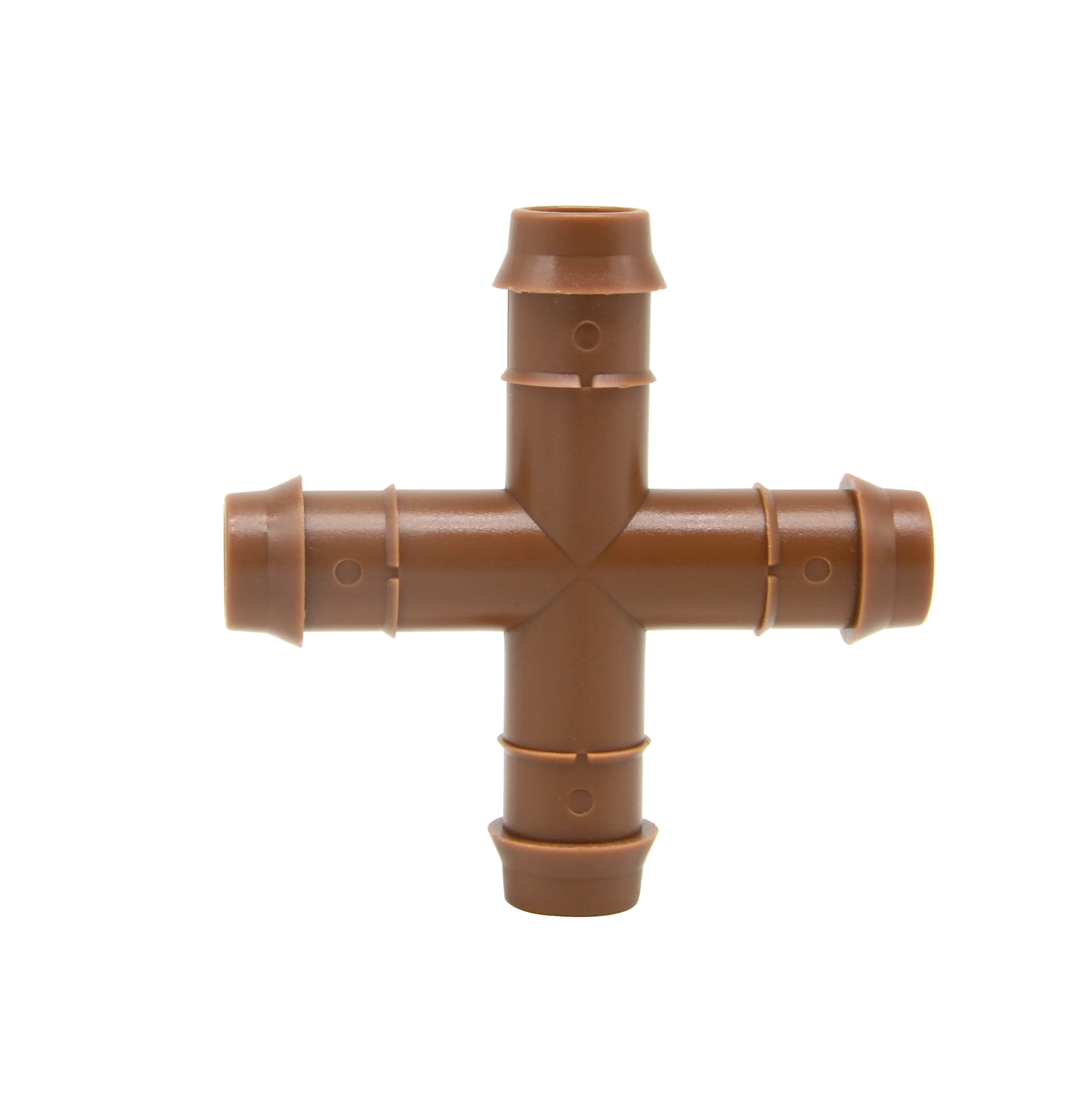 Drip Irrigation System Plastic17mm Garden Brown Drip Pipe Connectors LDPE Pipe Fittings for Farm and Greenhouse