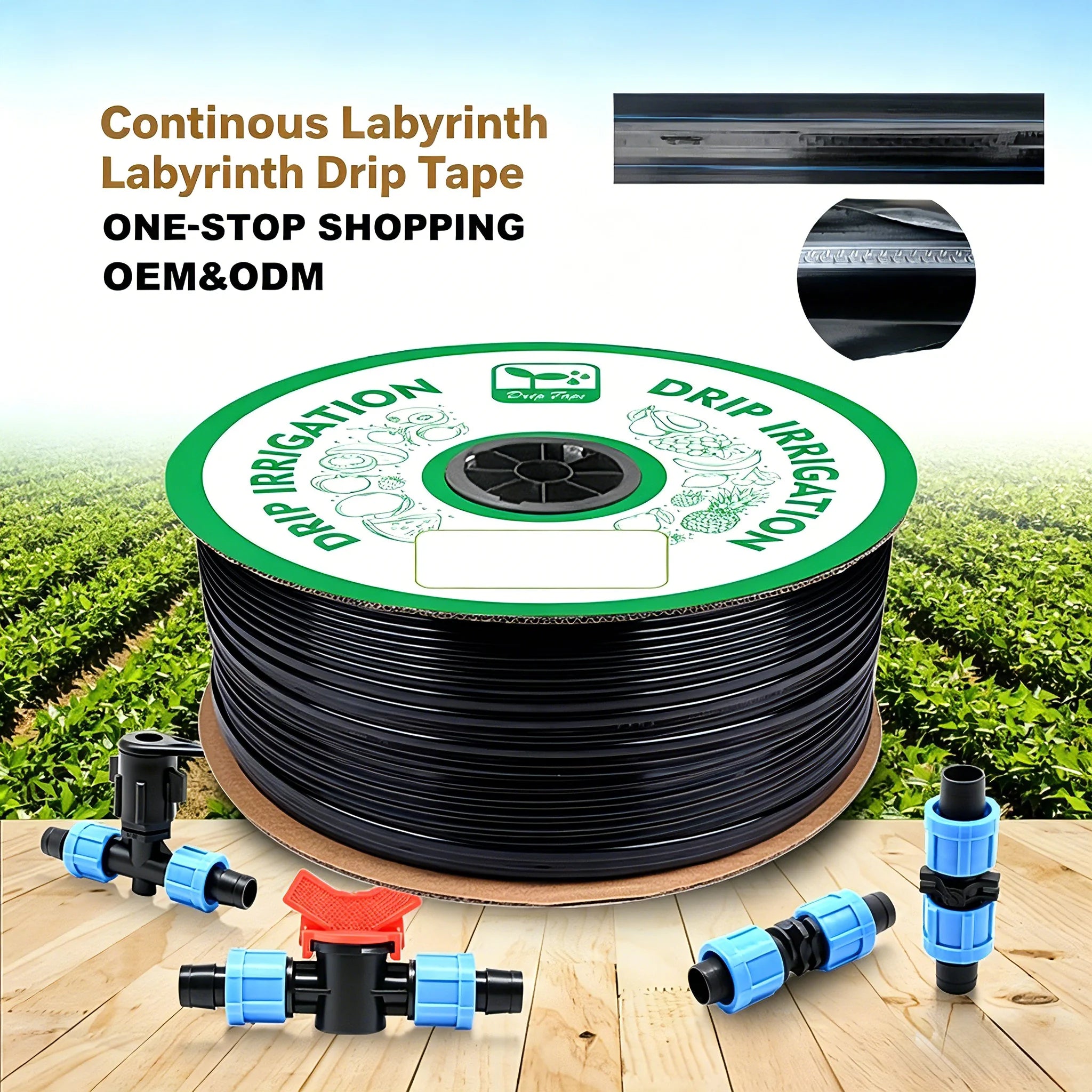 Continuous Labyrinth Plastic Strip Drip Tape for Home Greenhouse Efficient Watering Supplies & Accessories