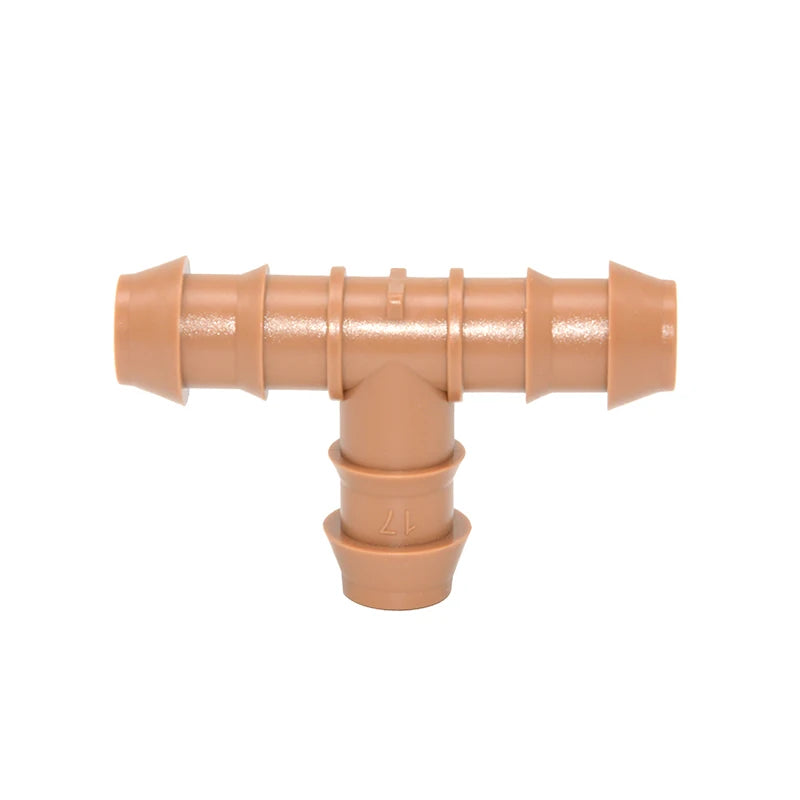 Drip Irrigation POM Brown Barbed Fitting for 1/2" Garden Agricultural Irrigation System Pipe Quick Coupling