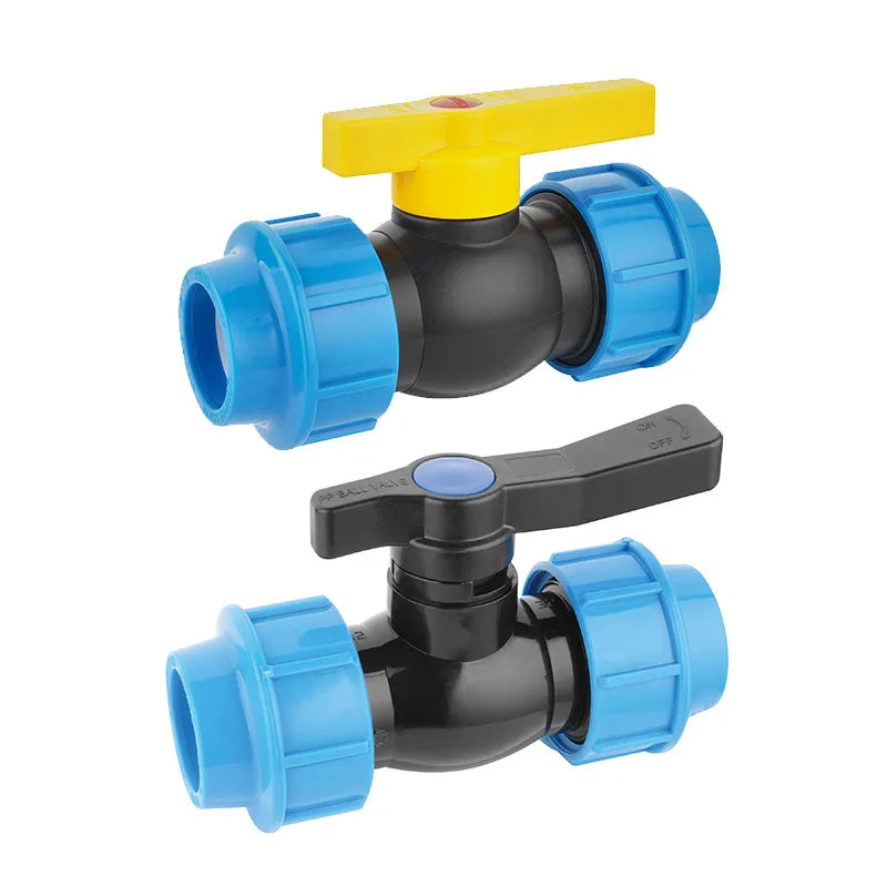 PN16 Hdpe PE Pipe Fittings PP Compression Fittings Plastic PP Ball Valve Drip Tape Valve Pipe Fittings for Water Pipe