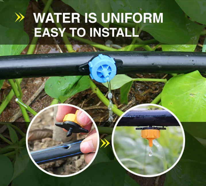 Plentirain PCT0102 Pressure Compensation Take Apart PC Dripper Irrigation System Blue Plastic Online Dripper for Garden