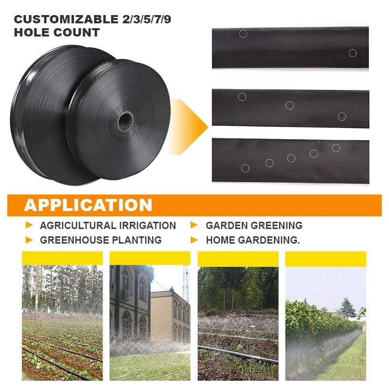 Plentirain Rain Spray Hose PE Micro Spray Tape Irrigation Tube Rain Hose Diameter 32mm for Farm Irrigation System