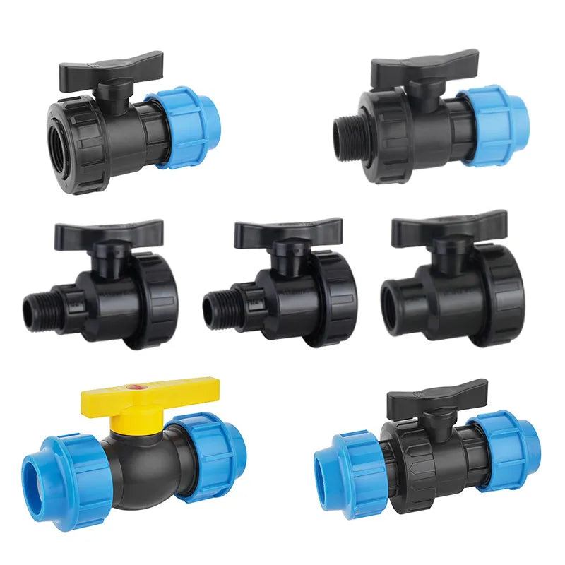 Female PP Compression Fitting Two Ways PP Union Ball Valve for Irrigation Systems