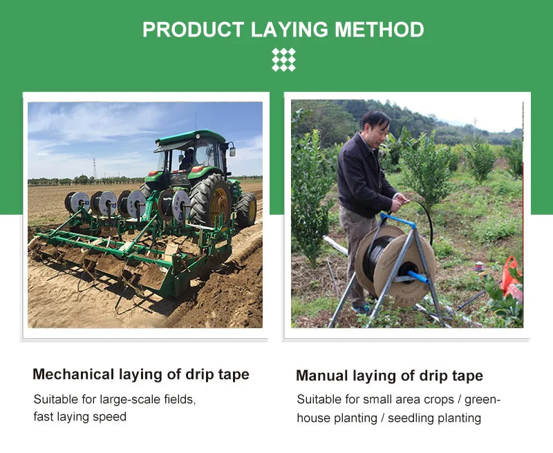 Agriculture PE 16mm Drip Irrigation System Plastic Drip Tape with Flat Dripper for Greenhouse Water Hose Garden Irrigation