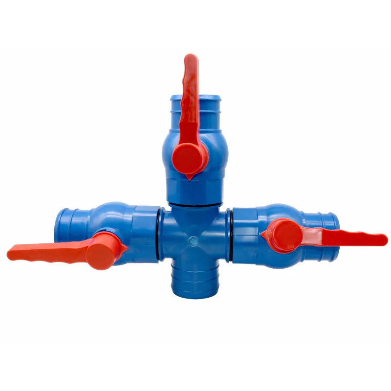 Farm Agricultural Irrigation Plastic Three Way Tee Ball Valve Layflat Hose Fittings Reducing Connector