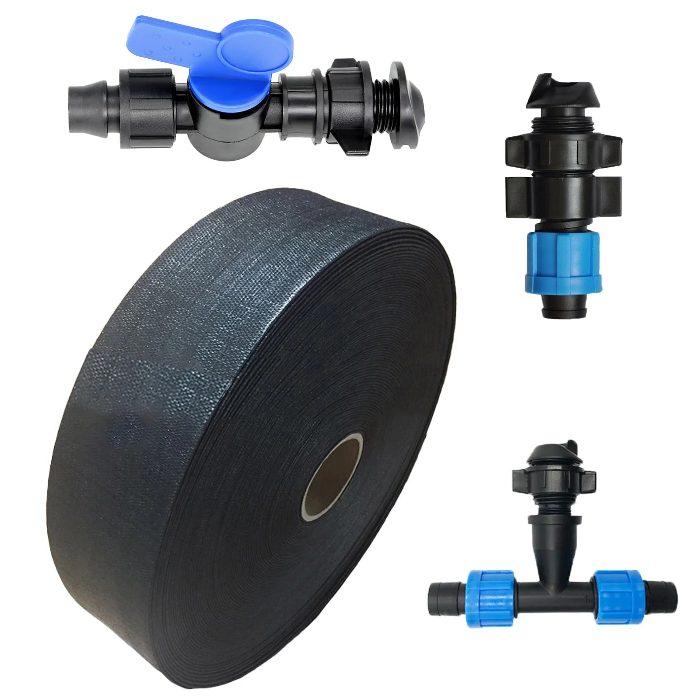 PE Layflat Hose for Agricultural Irrigation System Garden Watering Flat Hose with 1/2 Inch 3/4 Inch 1 Inch Connection