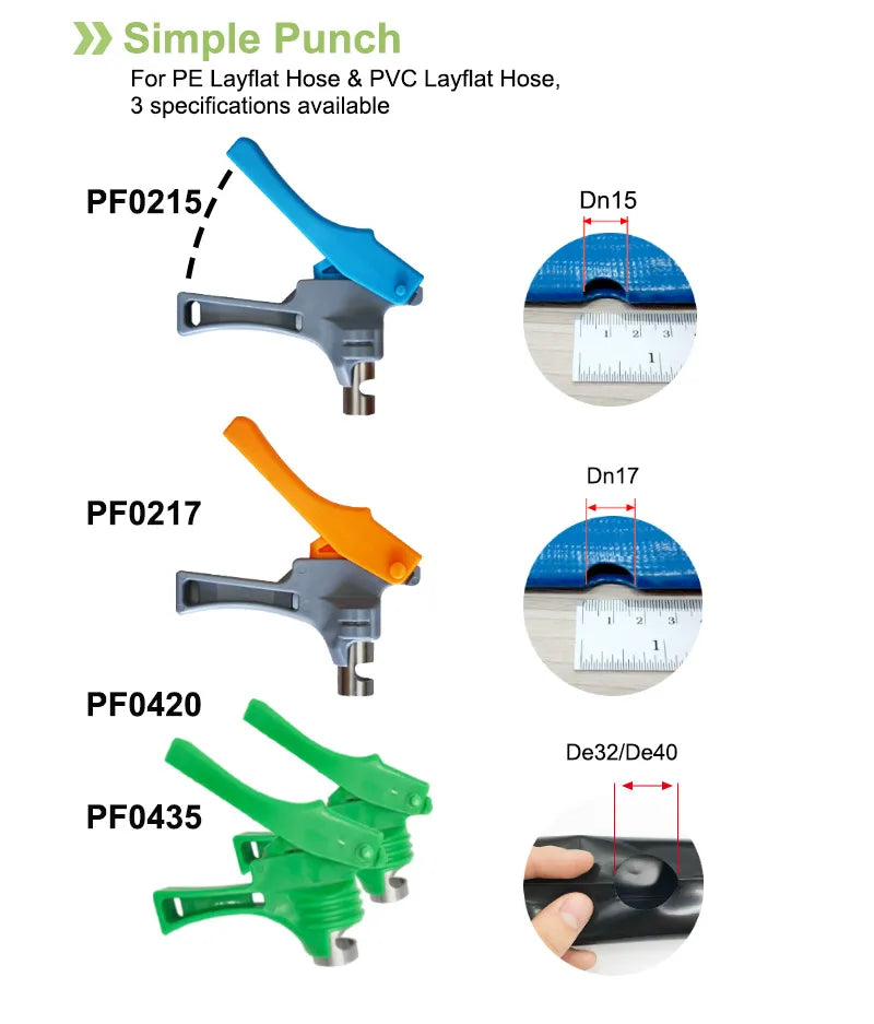 15mm & 17mm Layflat Plastic Puncher for Greenhouse Water Hose & Garden Irrigation