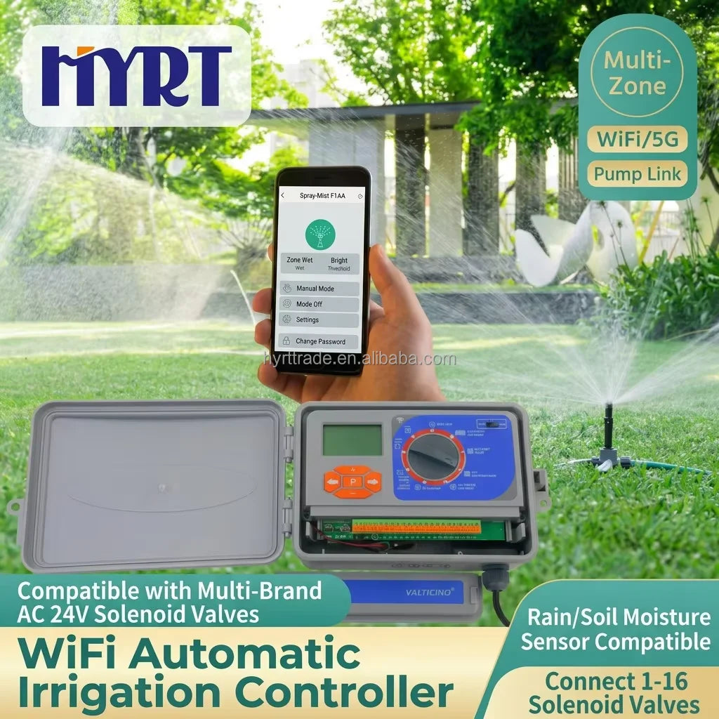 WiFi智能滴灌控制器塑料水定时器户外家庭温室自动花园浇水系统