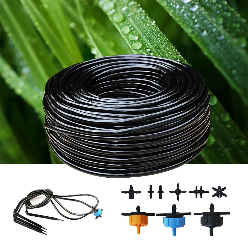 Drip Irrigation Fittings Connectors 1/4 Inch Micro Irrigation System Plastic Hose Barbed Tee Straight Coupling Cross 4mm