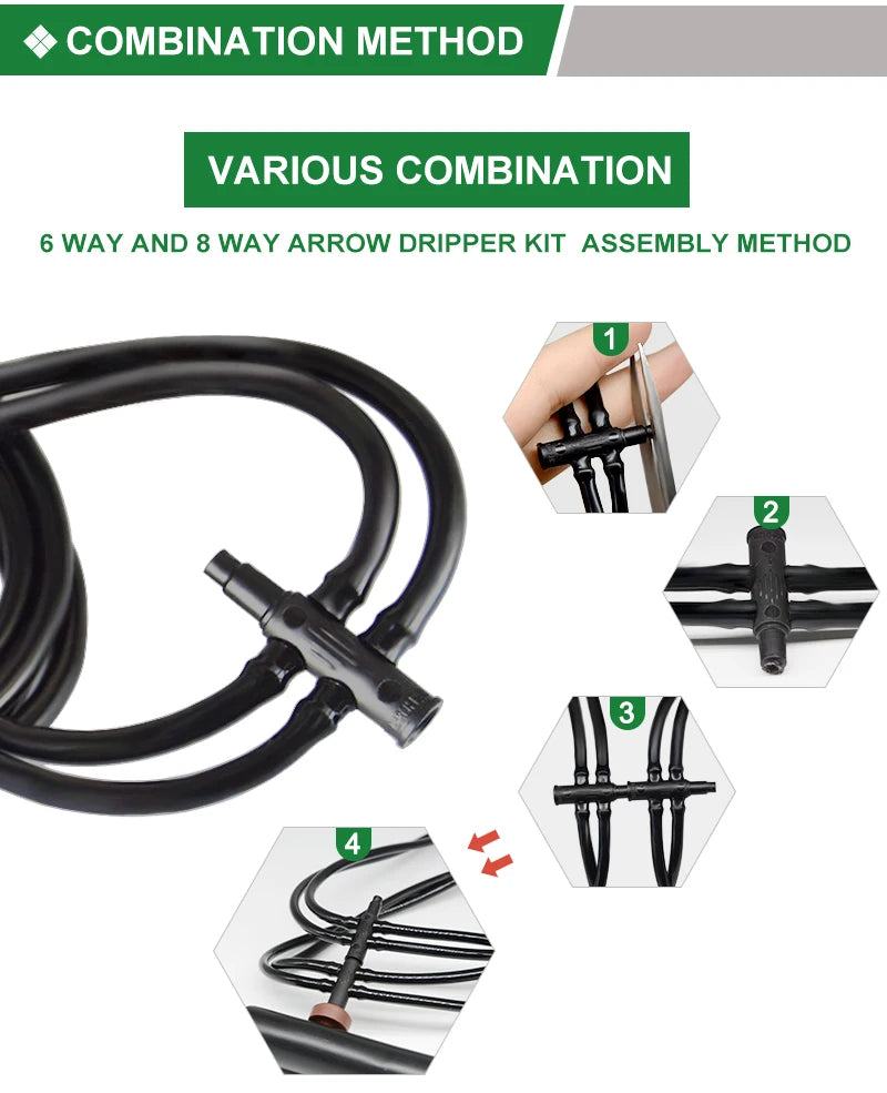 Adhere to Fly 2L 4L 8L Pressure Compensation Bend Drip Arrow Dripper Kit Plastic Garden Micro Irrigation System