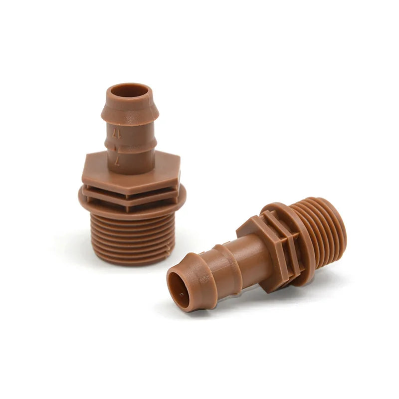Farm Irrigation System Male Thread 17mm Plastic Hose Barb Fittings