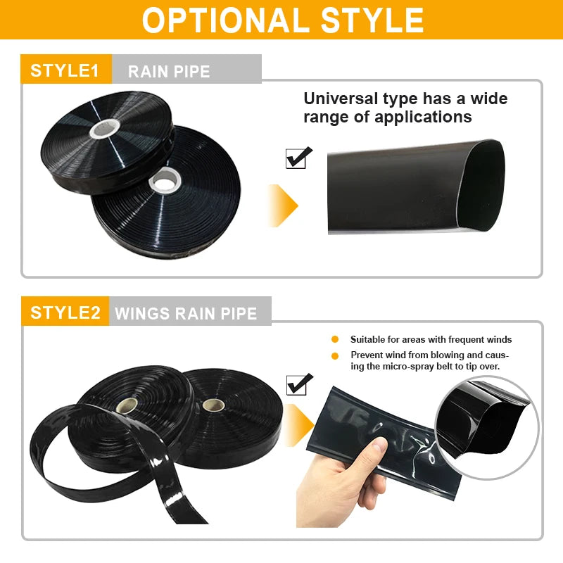 Agriculture Hose Pe Material Micro Irrigation Irrigation Laser Spray Tube Tape Double Wing Rain Spray Tape