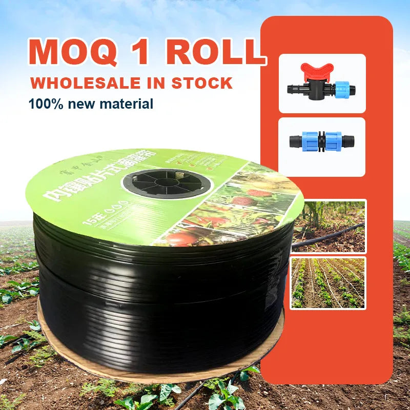 Drip Tape 16mm 0.15mm Wall Thickness 1.38L/H Flow Rate 2000m Roll Length Plastic Drip Irrigation System for Farm Garden Watering