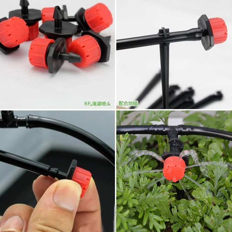8 Hole Plastic Irrigation Adjustable Dripper Drip Irrigation System Garden Agriculture Water Dripper