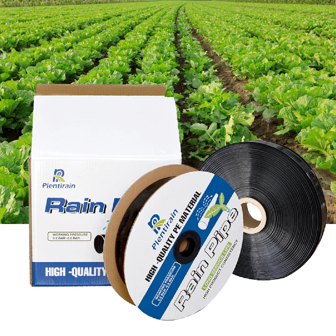 Plentirain 32mm Diameter Rain Spray Tape PE Plastic Material Irrigation Hose with 4m Spray Width