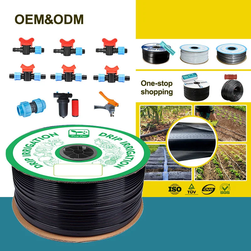 Plentirain ISO9001 Certified Drip Tape for Agricultural Use 22mm Diameter 1000m Length Prevents Clogging High Quality PE