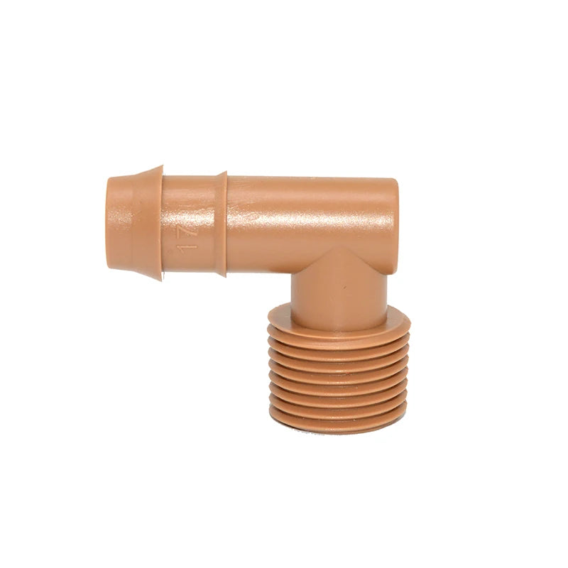 Drip Irrigation Brown Barbed Adapter Coupling Fittings Fits 17mm Drip Tubing