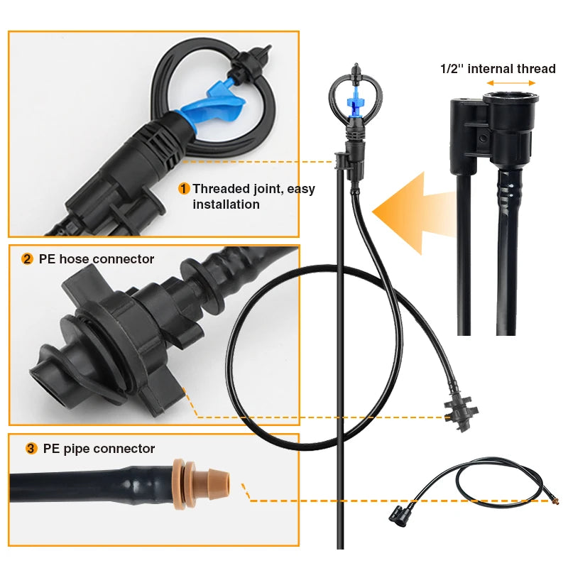 Farm Sprinkler Irrigation System Plastic Watering Nozzle Butterfly Irrigation Sprinkler 360 Mist Garden Lawn Sprayer