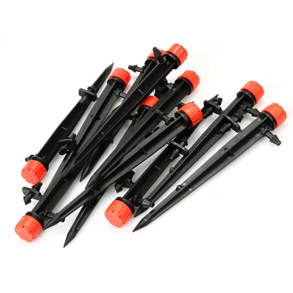 Micro Bubbler Drip Irrigation 360 Degree Adjustable Stake Water Dripper Garden Watering Use 4/7 Mm Hose Plastic 54*35*28 Cm 1/4"