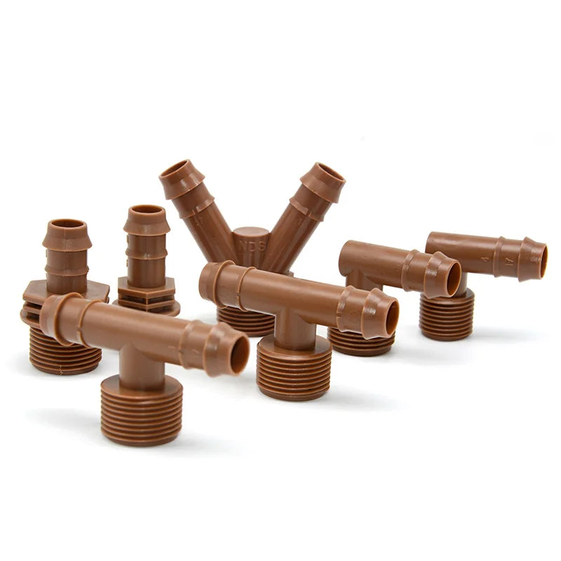 NPT Male Garden Plastic Irrigation System Pipe Fittings 1/2 Inch Threaded Drip Irrigation for Greenhouse Water Hose Home Use