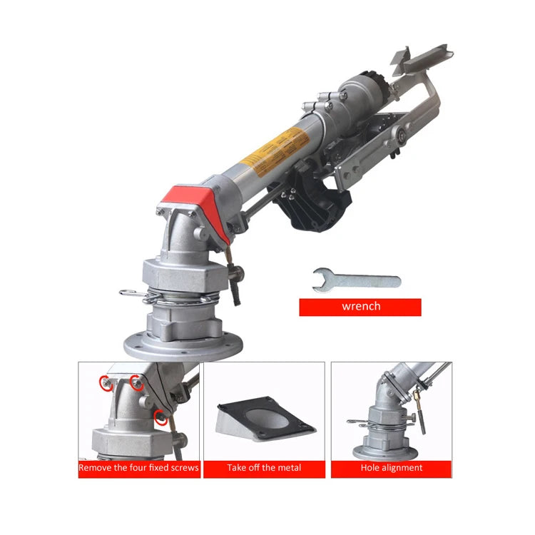 2'' Metal Impact Sprinkler with Aluminium Alloy and Brass 3 Inch Big Rain Gun 4 Inches Hose and Pipe Flange Connection