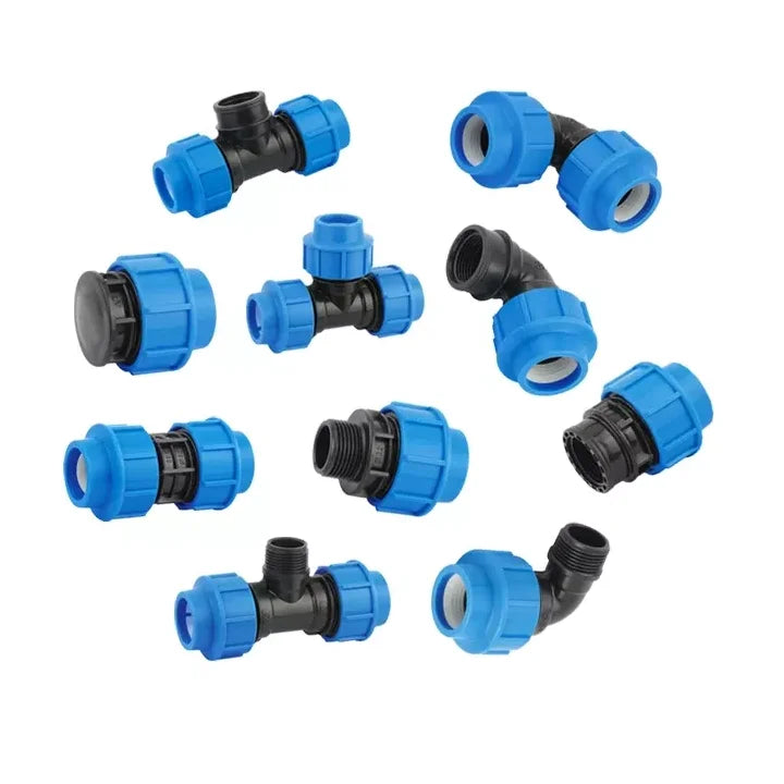 PP Compression Fittings Coupling PE Pipe 20mm-110mm Smooth UV Resistant High Pressure 16bar Plumbing Irrigation System Hose