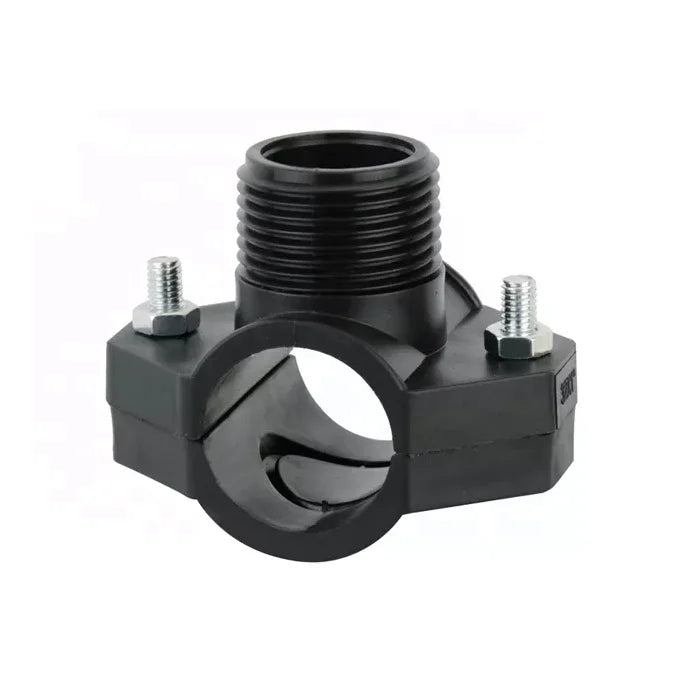 Drip Irrigation Fitting PE Pipe PP Clamp Compression Fittings Male Clamp Saddle