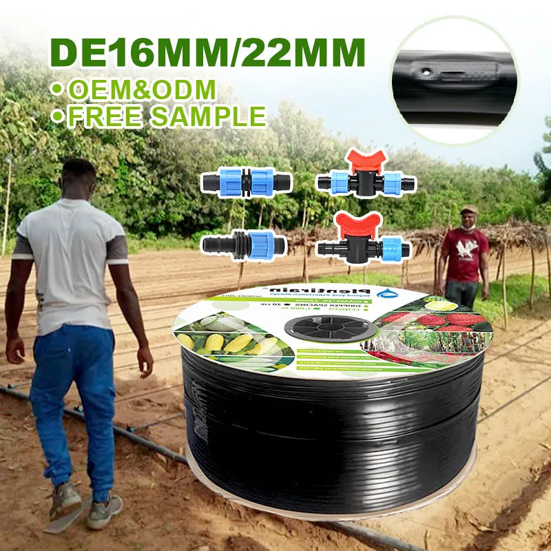 Plentirain Agricultural Irrigation System16mm Tape Drip Line 0.2mm Drip Irrigation Tape Plastic Hose for Farm and Greenhose