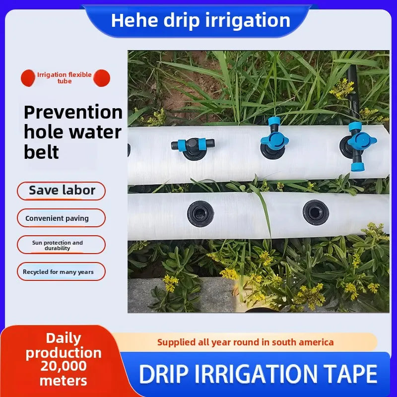 Pre-Holed Layflat PE Drip Irrigation Main Pipe Flexible Water Belt for Greenhouse Agricultural Watering Plastic Material