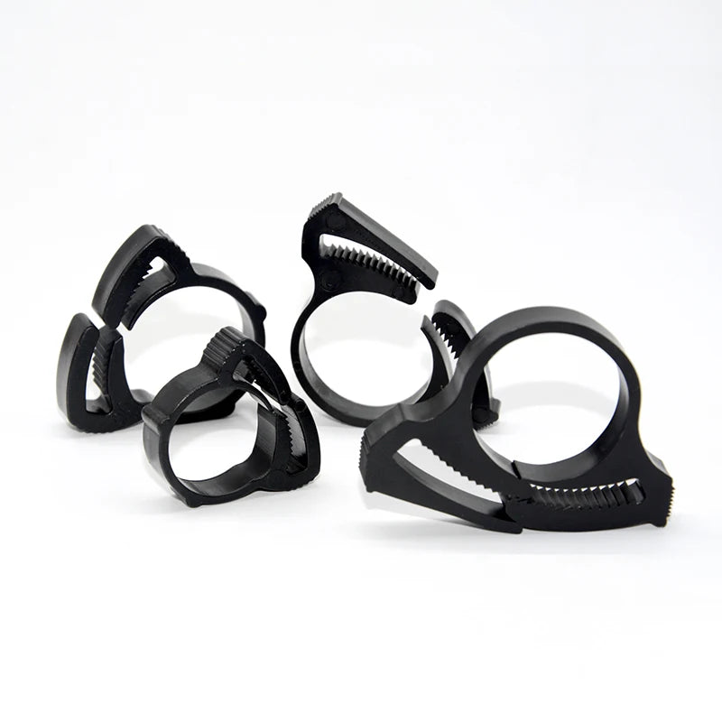 Plastic Irrigation Pipe Clamp Toothed Jaw Plastic Ratchet Plastic Clip