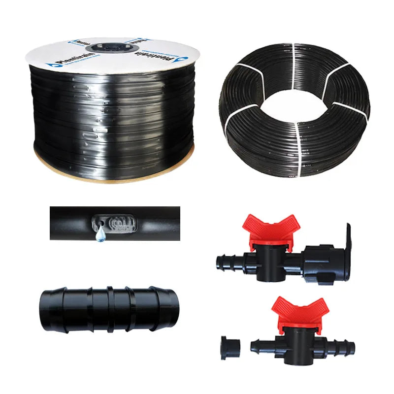 Plentirain Drip Pipe With Flat Inline PC Dripper for Farm and Garden Drip Irrigation System