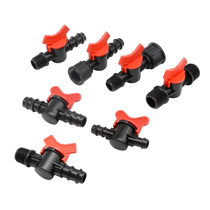 Drip Irrigation Tape Valve DN16 Bypass Mini Plastic Connector Drip Irrigation Valve for Pipe Greenhouse Agriculture System