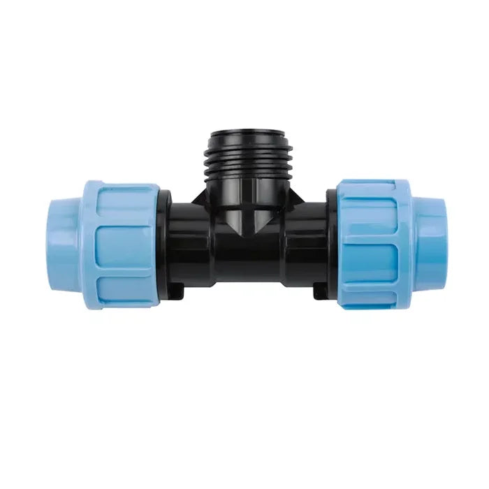 PP Pipe Fittings PN10 16 bar PP Compression Fitting Quick Connector HDPE Pipe Male Threaded Tee
