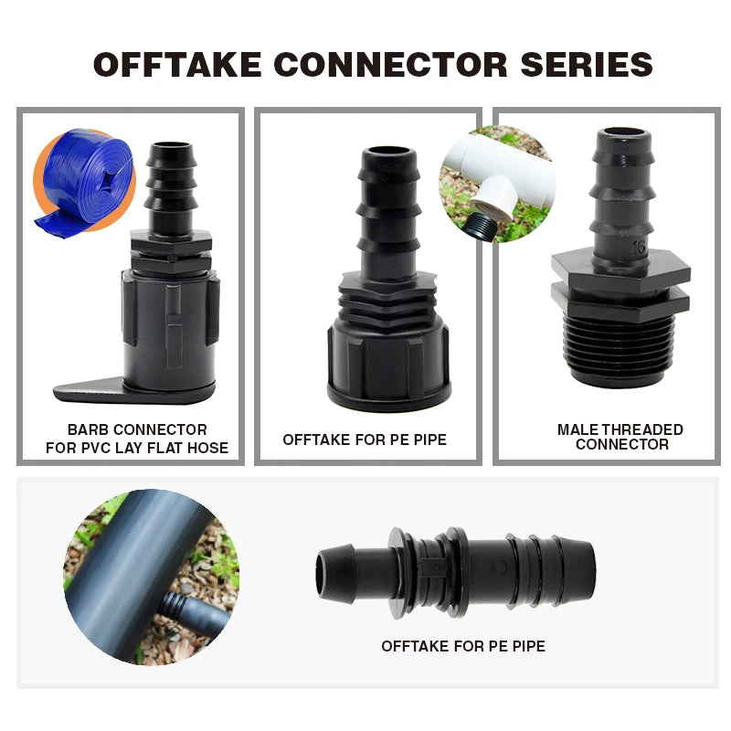 Agriculture Irrigation System Drip Irrigation Pipe Barbed Valve Accessories Drip Tape Fittings Offtake Valve De1/2"*16