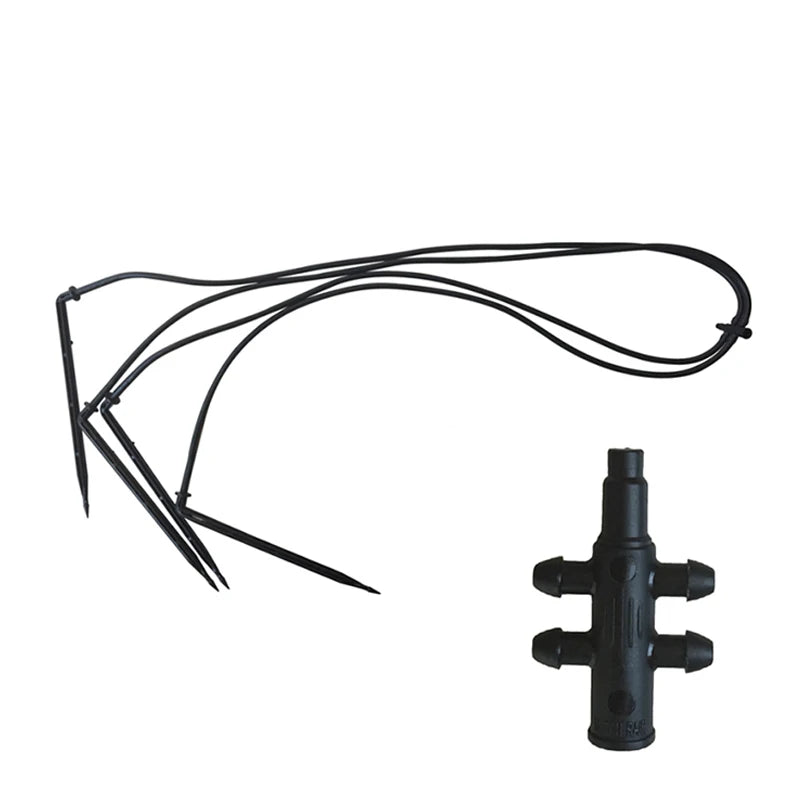 Plentirain 2L/4L/8L Plastic Arrow Dropper Irrigation Drip Set Emitter Dripper Kit Pot Plant Greenhouse Water Hose Black Bend