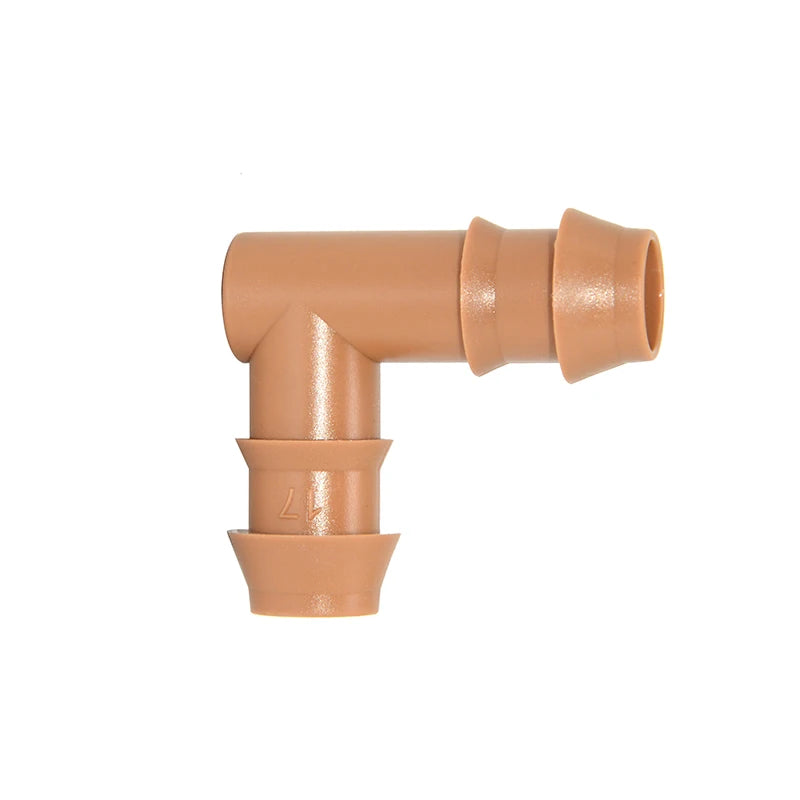 Garden Irrigation System Brown Barbed Connector Elbow 90 Degree Fittings 1/2  Inch 17mm Drip Hose