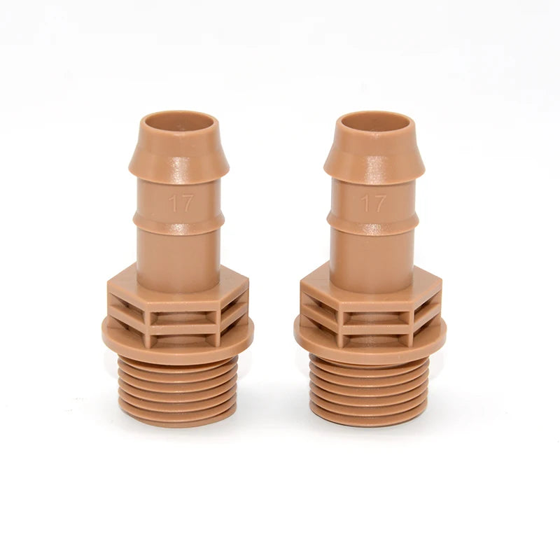 Pom Plastic Quick Fitting Garden Hose Connection Insert Coupling 1/2" NPT Male Connector 17mm Drip Barbed Coupling
