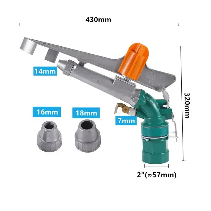 360 Gear Drive Rain Gun Sprinkler Adjustable Farm & Garden Irrigation System with Popup & Drip Features Watering Equipment