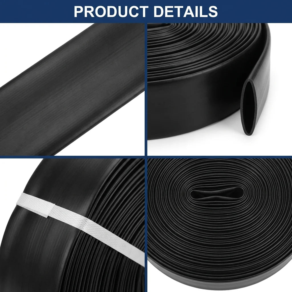 PE Oval Flat Hose for Water Supply Irrigation System Agricultural Garden Watering Hose with 1/2 Inch 3/4 Inch 1 Inch