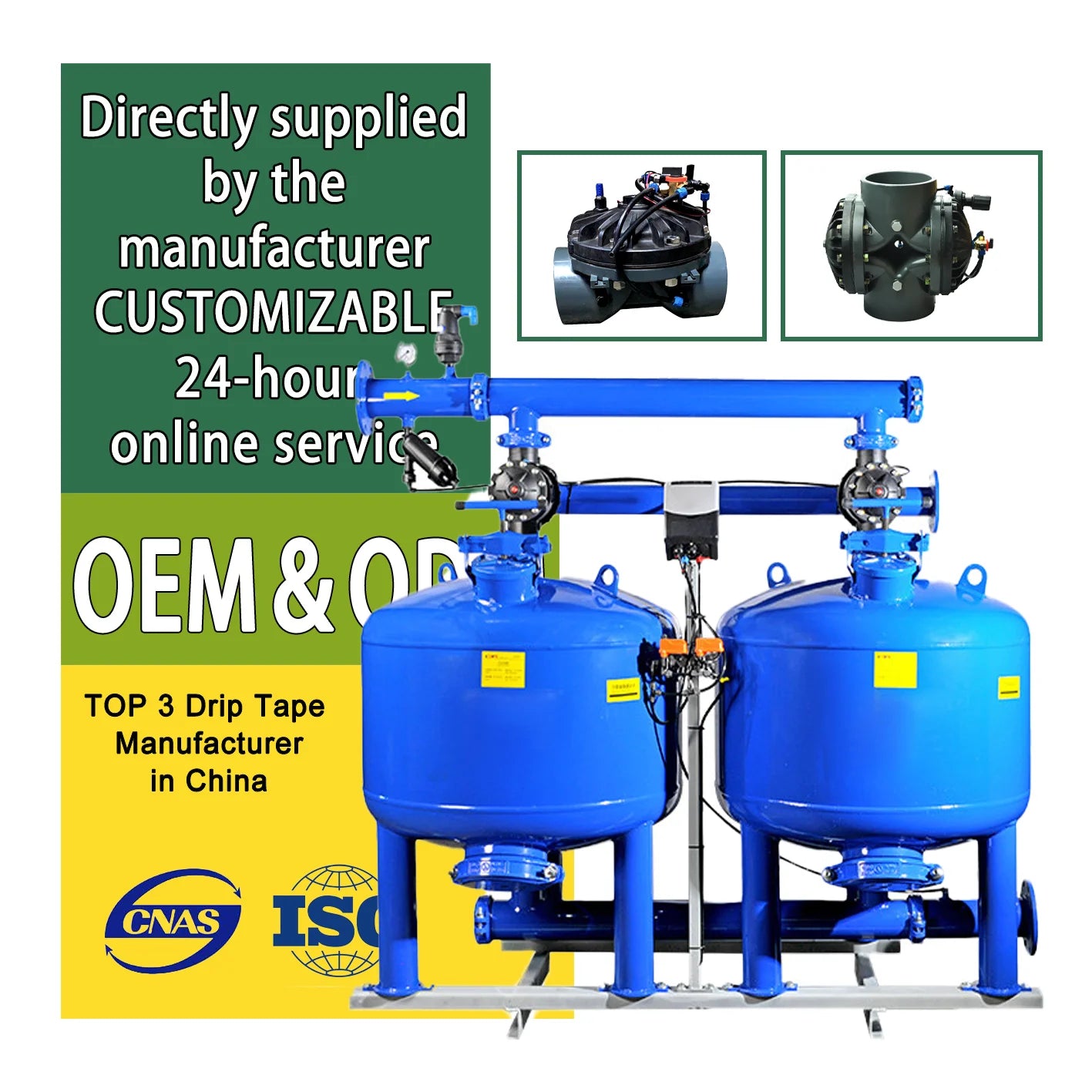 Plastic Agriculture Irrigation Water Filter System Greenhouse Applications for Agricultural Industrial Wastewater Filtration