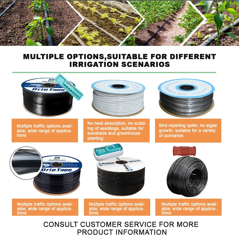 Agricultural Irrigation System 16mm Flat Drip Tape Low Price and Pipes for Farm Greenhouse Garden Watering