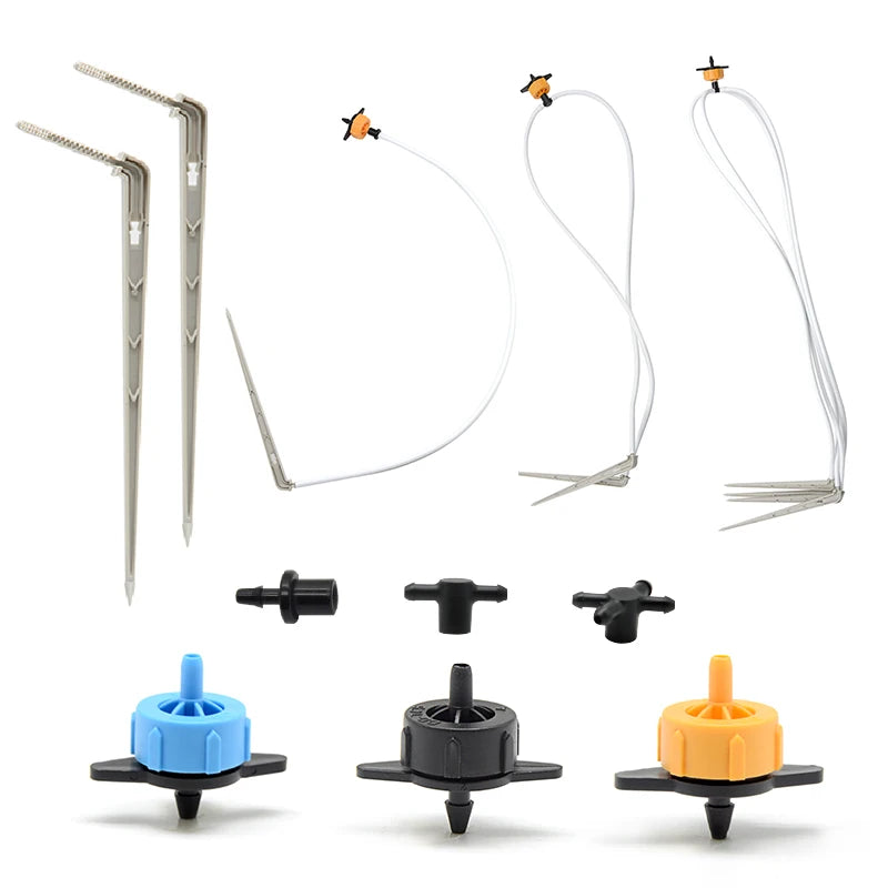 Plentirain Short Bend Arrow Dripper Barbed Connector Black PE Hose Drip Irrigation Kit Vegetable Flower Pot Garden Watering