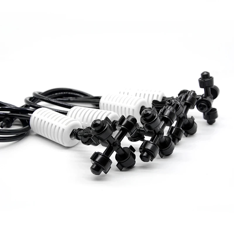 Four Way Cross Misting Irrigation System Micro Sprinkler Fogger Spray Nozzle Garden Hanging Sprinkler